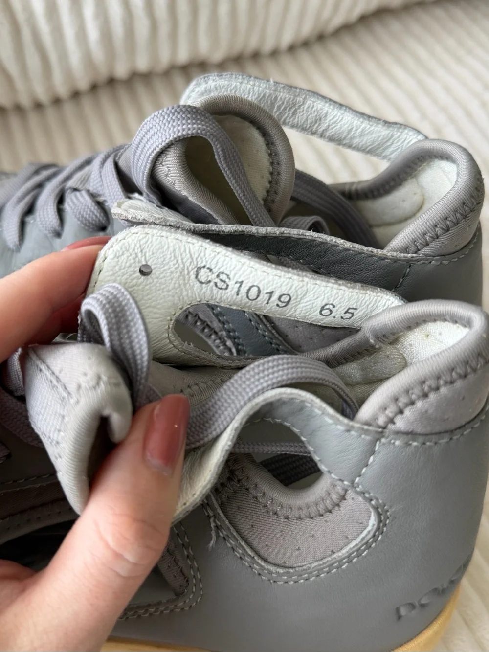 Dolce & Gabbana Gray Cut-Out Leather Sneakers Made in Italy